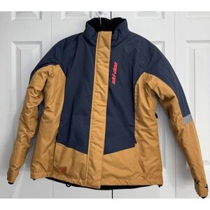 Ski-Doo Vasa‎ jacket Women's Medium Dark Gray Tan Long Sleeve Full Zip Outdoor